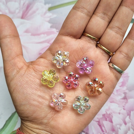 Premium Acrylic Flower Beads | Rainbow Shine