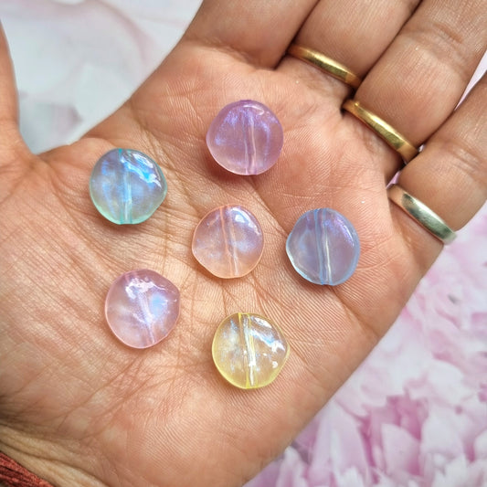 Premium Acrylic Transparent Flat Round Beads