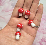 Handmade Lampwork Glass Mushroom Beads