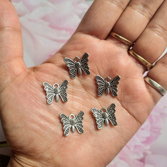 Silver Metal Charms - Butterfly
