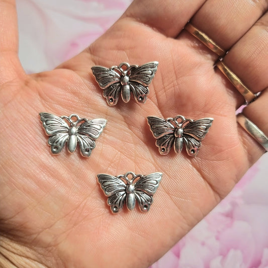Silver Metal Charms - Butterfly
