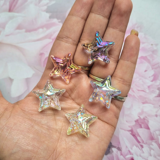 Acrylic Rainbow Shine Premium Star Beads