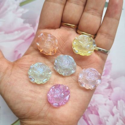 Luminous Acrylic Glitter Flower Beads