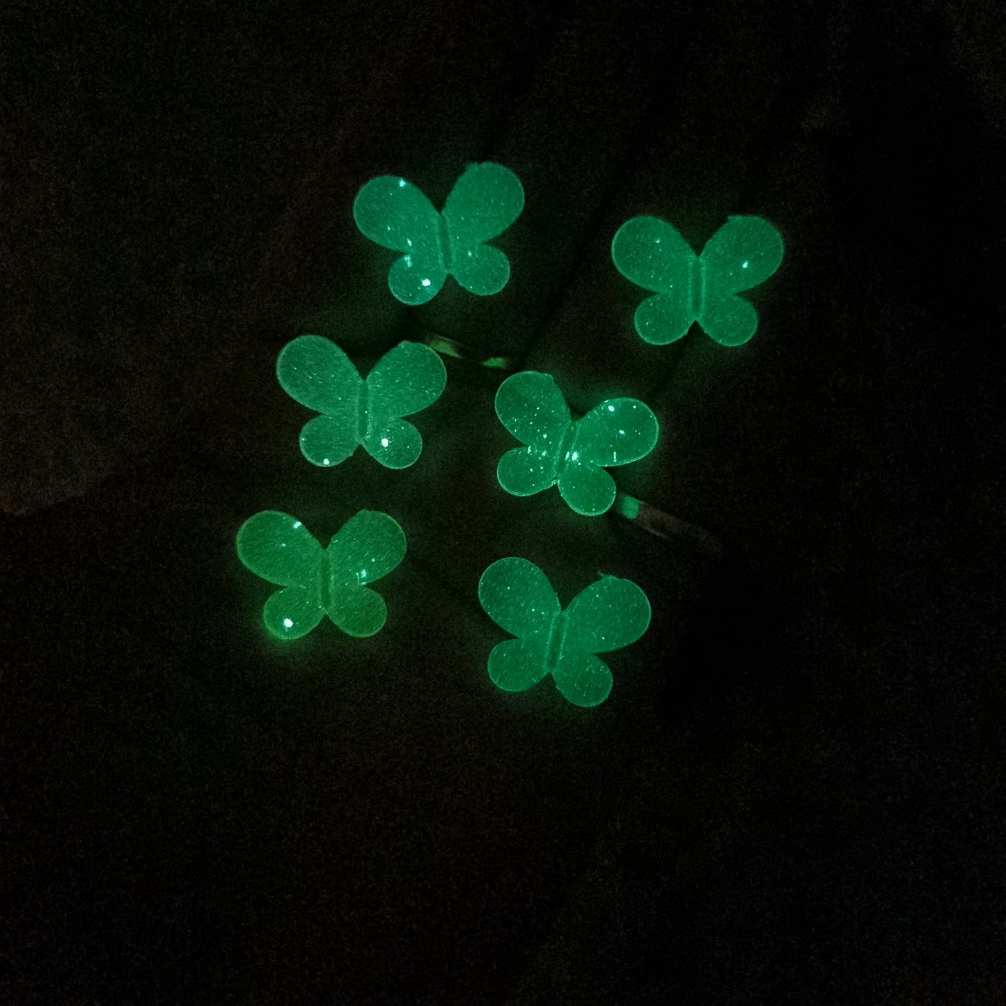 Luminous Acrylic Glitter Butterfly Beads