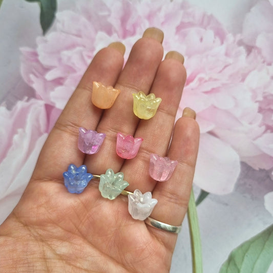 Luminous Glitter Acrylic Bell Flower Beads (Lily of the Valley)