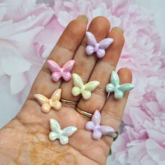 UV Plated Rainbow Shine Iridescent Butterfly Beads