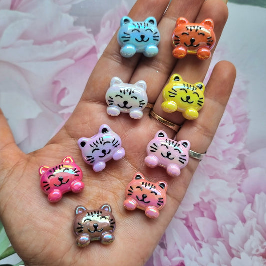 UV Plated Rainbow Shine Cat beads