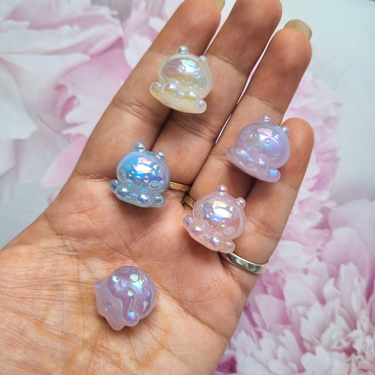 Luminous Rainbow Shine Glitter Octopus Beads