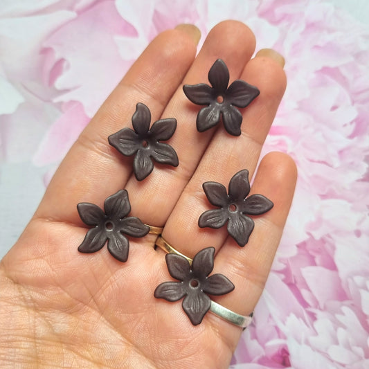 Acrylic Frosted Black Frost Flower Beads