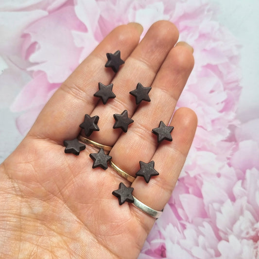 Acrylic Frosted Black Star Beads