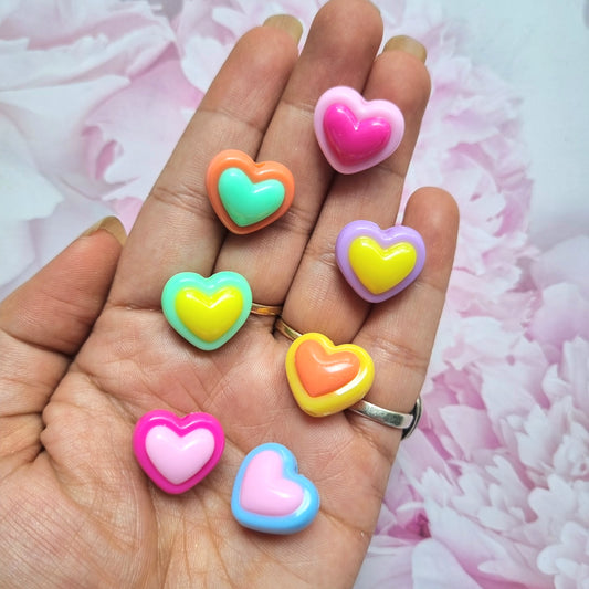 Acrylic Heart Beads