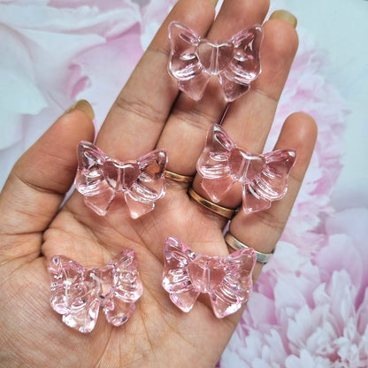 Acrylic Transparent colored Bow Beads