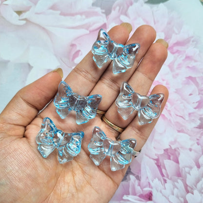 Acrylic Transparent colored Bow Beads