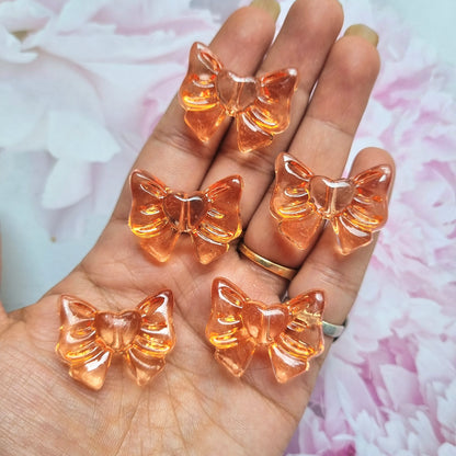 Acrylic Transparent colored Bow Beads