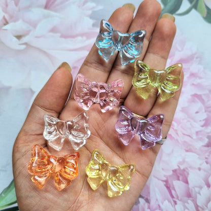 Acrylic Transparent colored Bow Beads