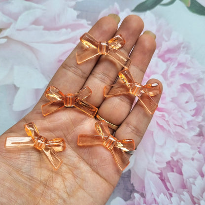 Acrylic Transparent colored Bow Beads