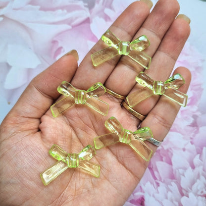 Acrylic Transparent colored Bow Beads