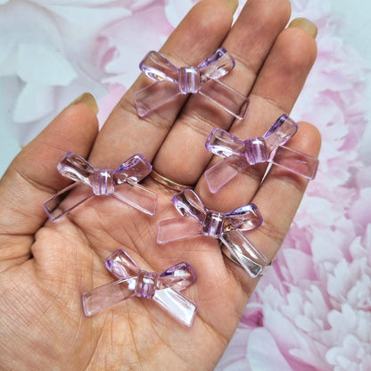 Acrylic Transparent colored Bow Beads