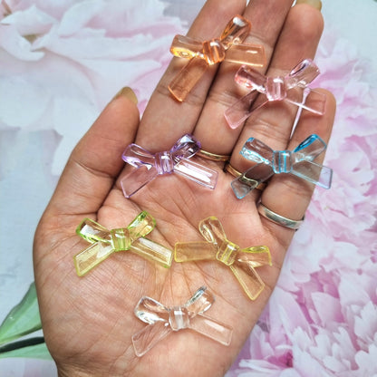 Acrylic Transparent colored Bow Beads