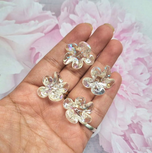 Acrylic Rainbow shine  Flower Beads