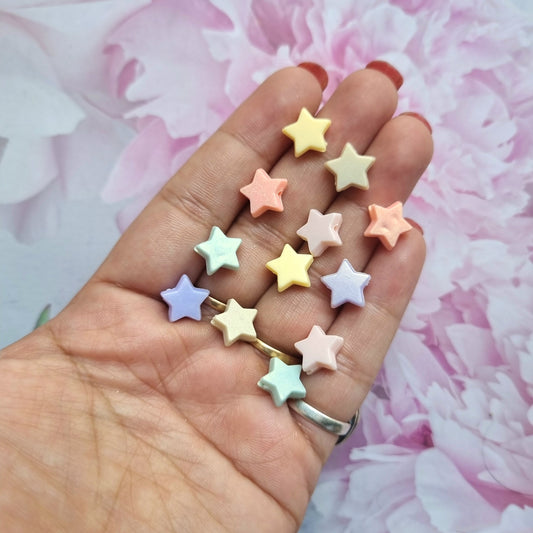 Acrylic Metallic Shade Star Beads