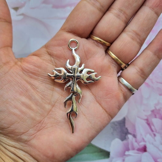 Metal Charms -Fire Cross