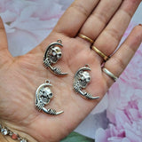 Metal Charms - Skull with Moon