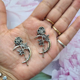 Metal Charms - Moon with Rose