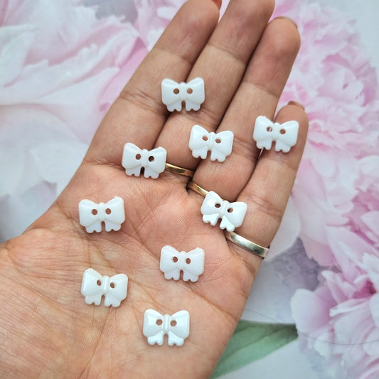 Acrylic White Bow Button