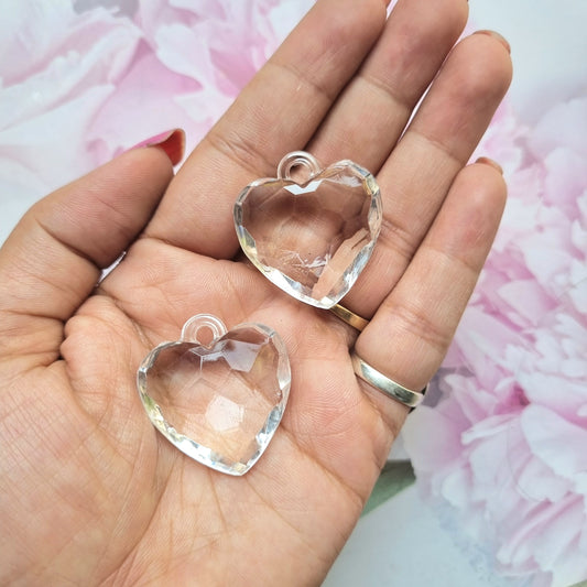 Acrylic Transparent Heart Charms