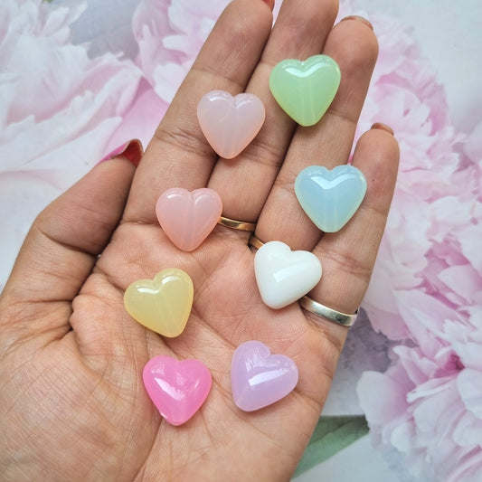 Acrylic Jelly Heart beads