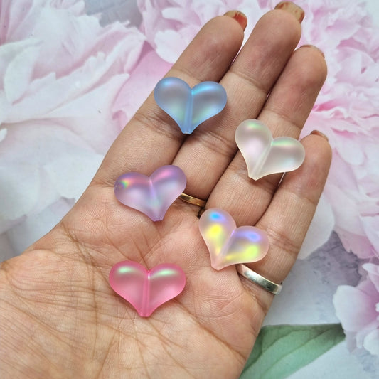 Premium Acrylic Puffy Heart Beads | Smooth Texture | Shiny