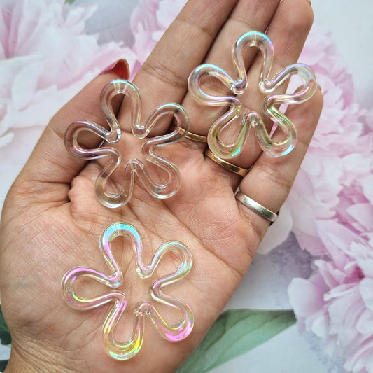 Acrylic Flower Beads | Iridescent