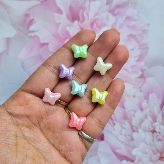 Acrylic Pastel Butterfly Beads (Scratched)