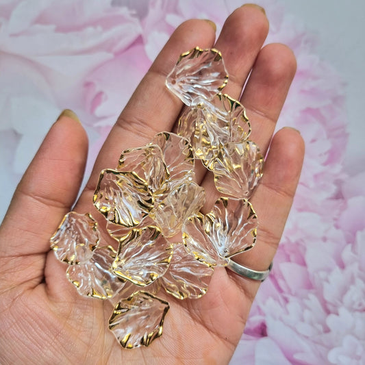 Acrylic Shell Beads with Golden print