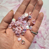 Acrylic Rainbow Shine Pink Heart Beads