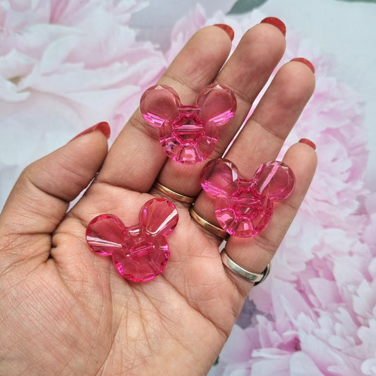Acrylic Pink Mickey Beads