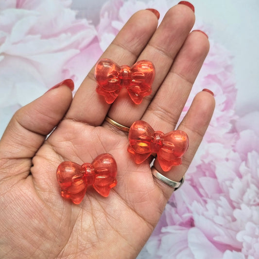 Acrylic Red Bow Beads