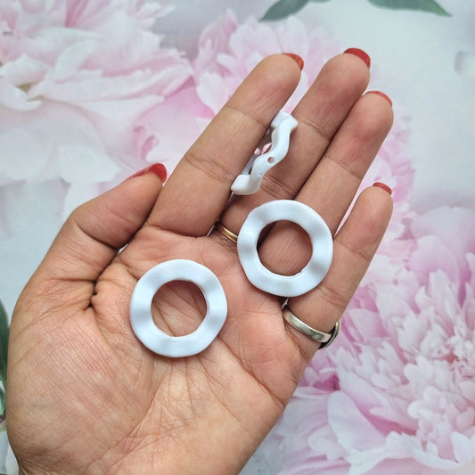 Acrylic White Ring Beads
