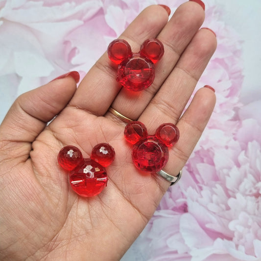 Acrylic Red Teddy Beads