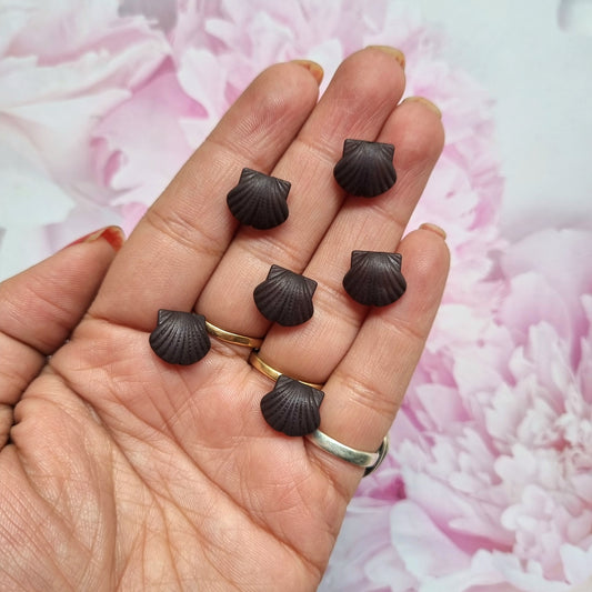 Acrylic Frosted Black Shell Beads