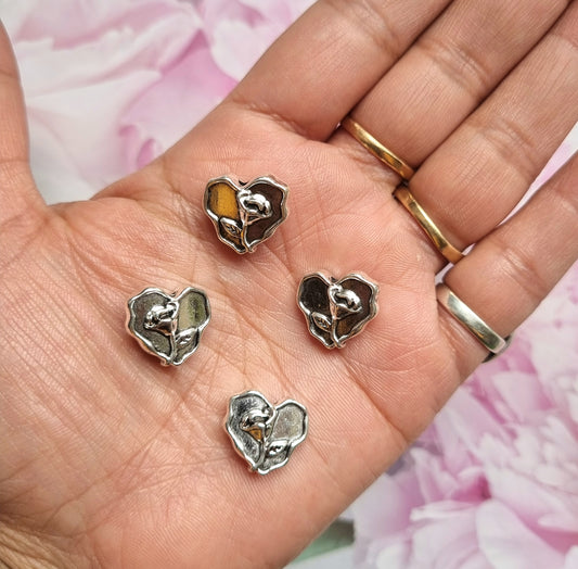 Metal Charms - Rose Heart