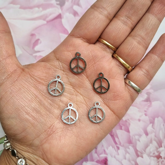 Metal Charms - Peace Sign