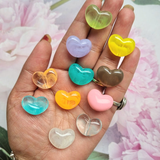 Acrylic Marble Heart Beads