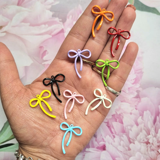 Spray Painted Alloy Bow Charms