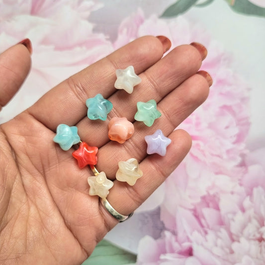 Acrylic Marble Star Beads