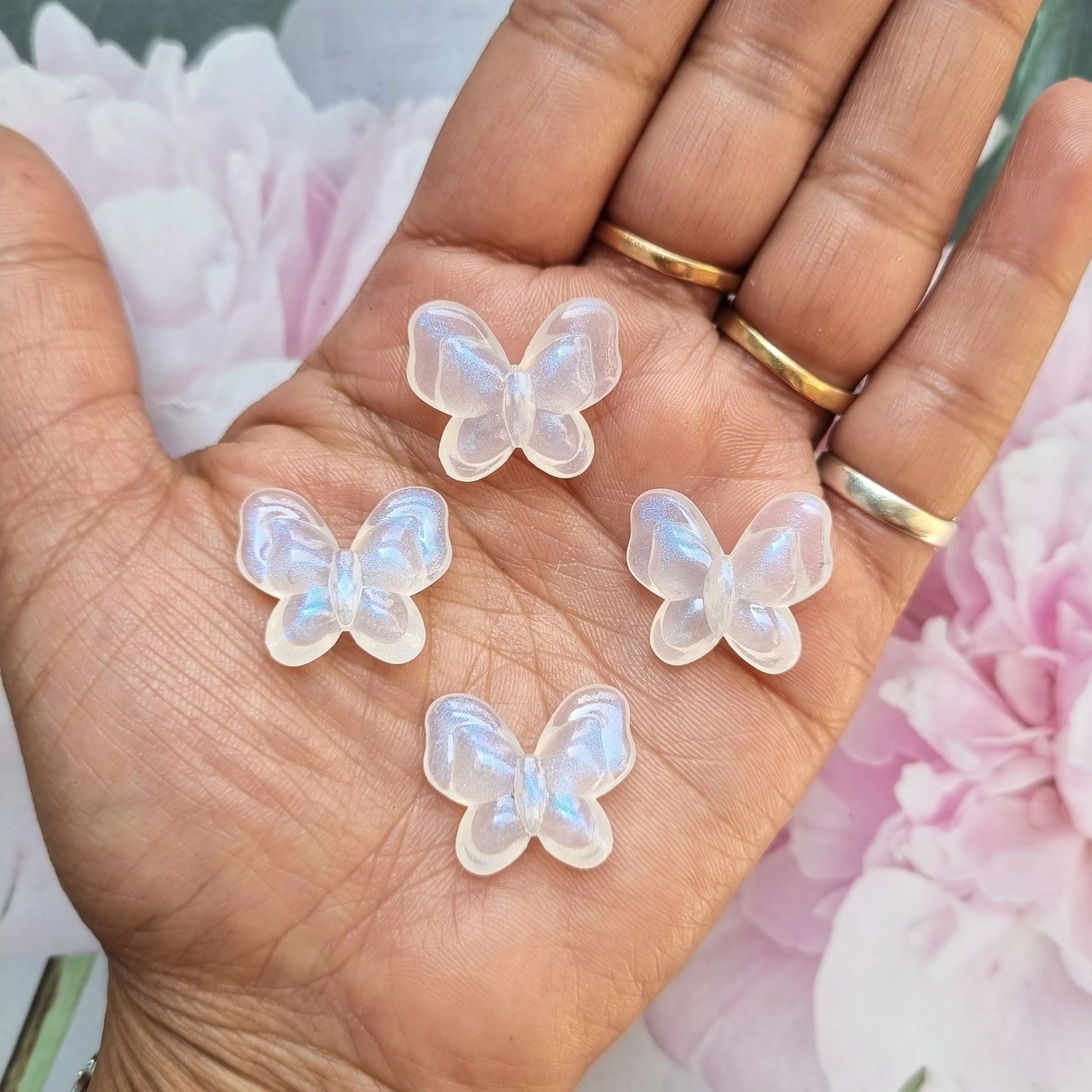 Glitter Butterfly Beads