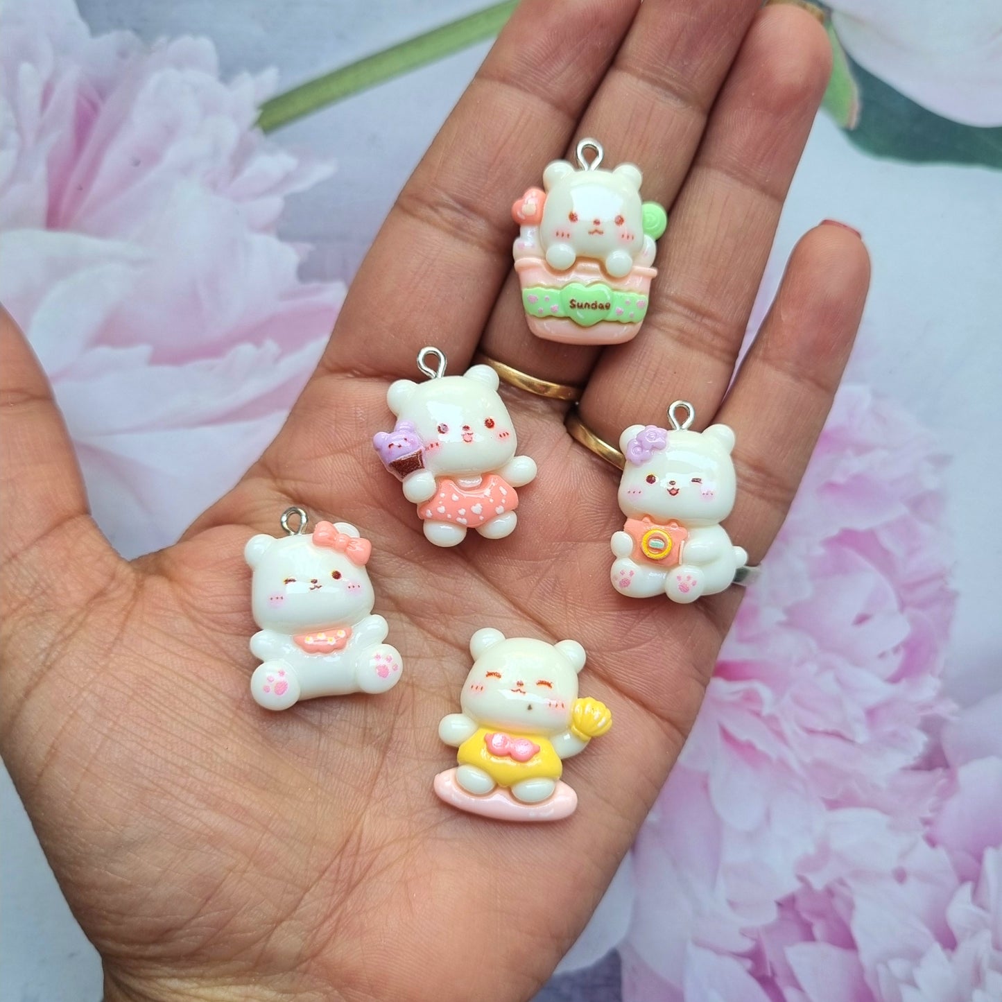 Resin Charms - Mixed Bear Shape