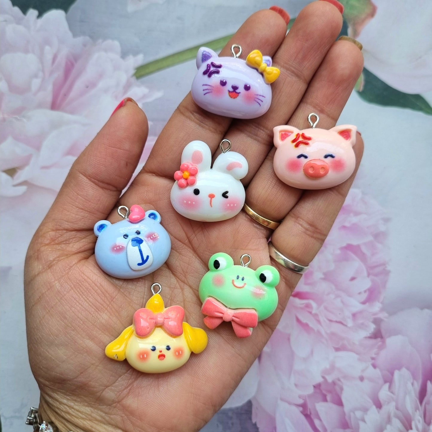 Resin Charms - Blush Animals