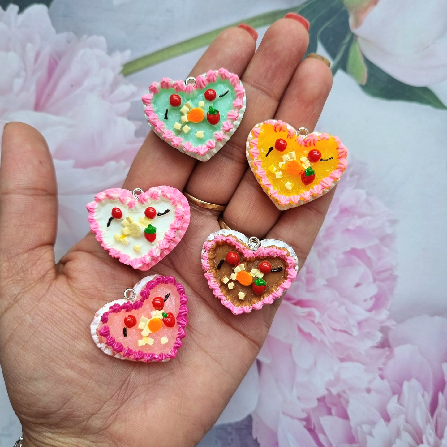 Resin Charms - Heart Cake